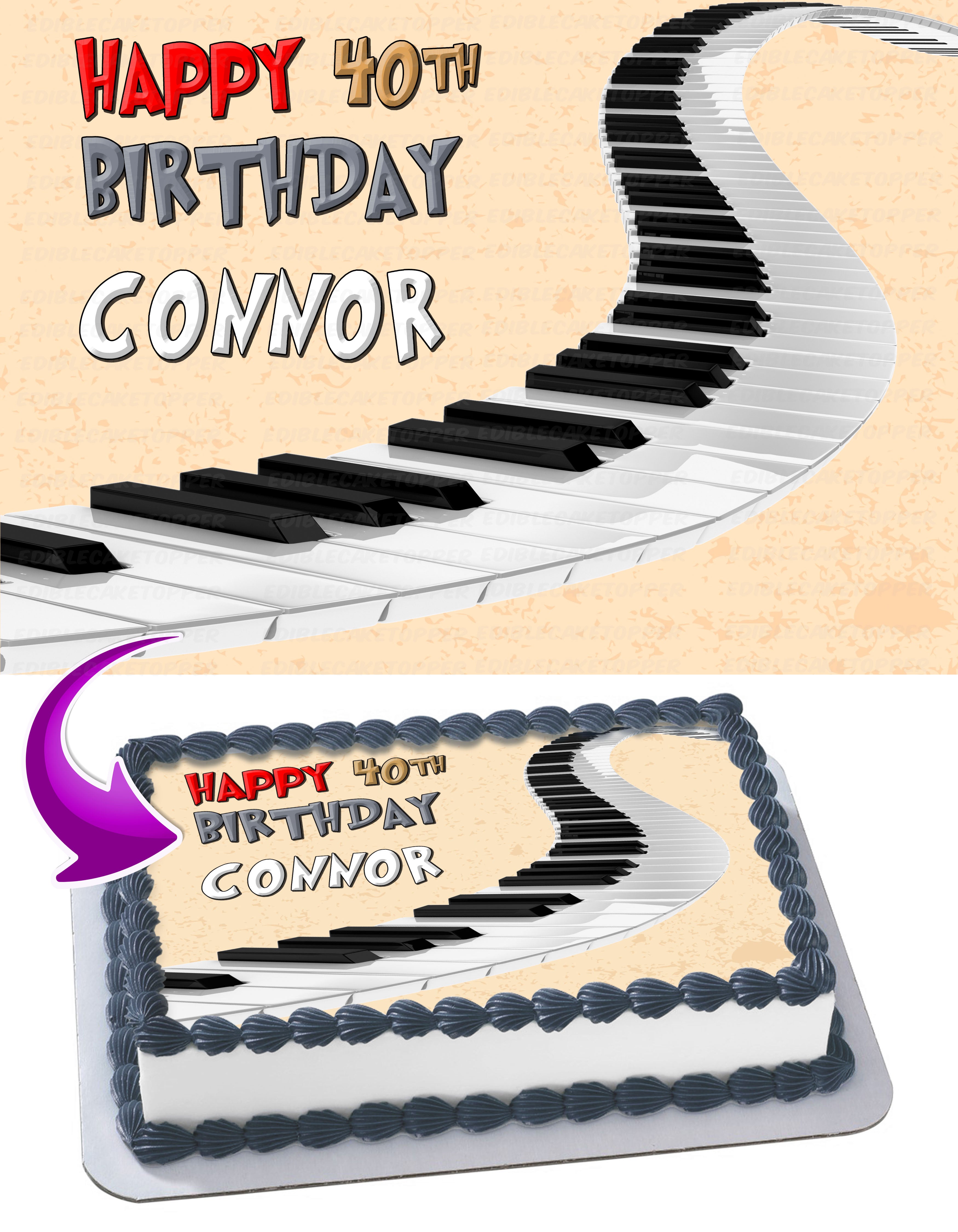 Piano Keys Pianist Keyboard Edible Cake Topper