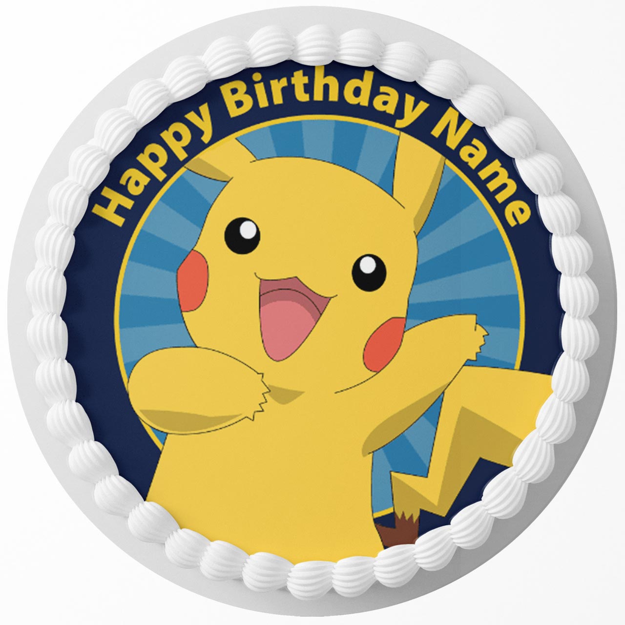 Pikachu Pokemon R Round – Icing Sheet Birthday - Personalized Edible Cake Topper | Custom Icing Sheet | Birthday Cake Decoration | Photo Cake Image