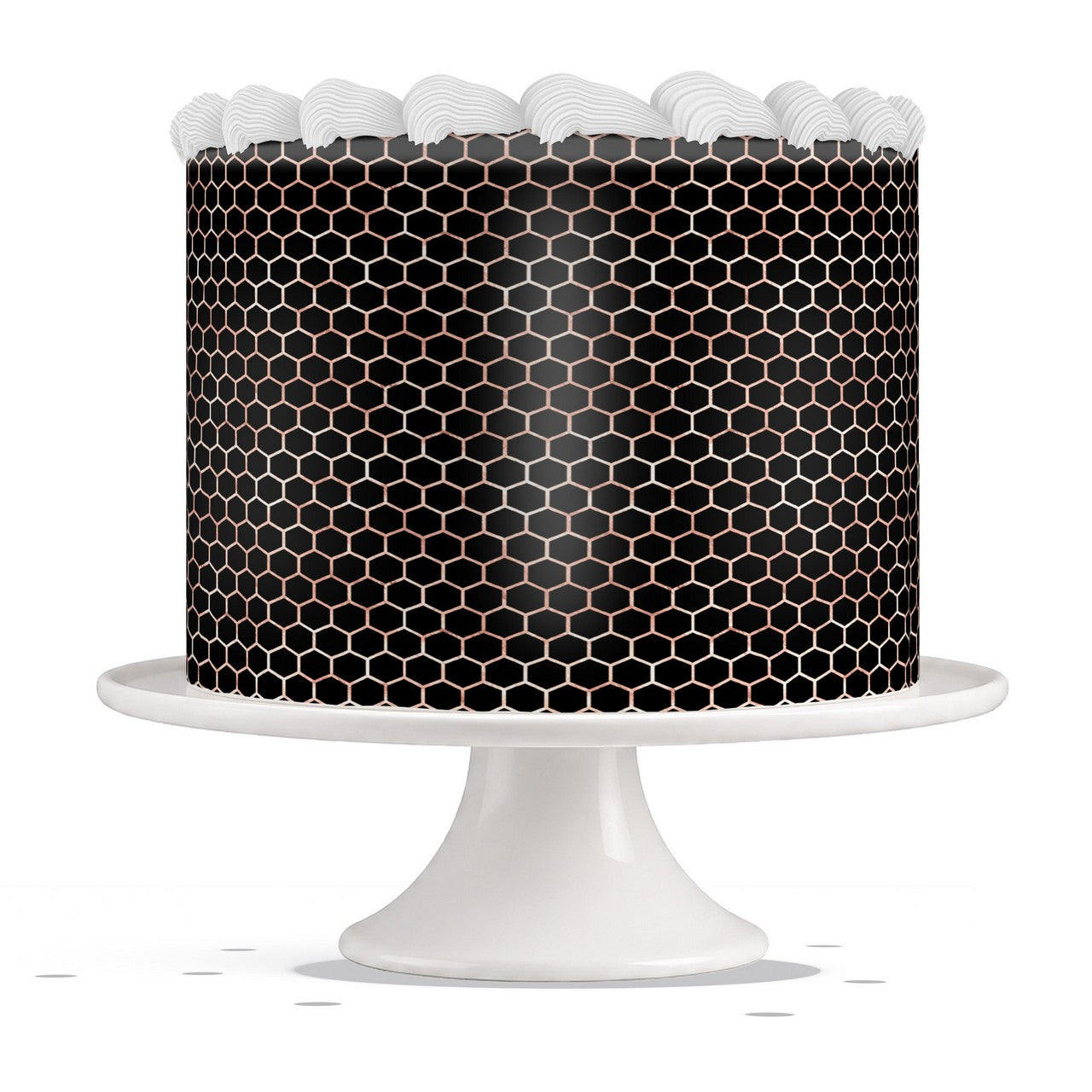 Pink Black Honeycomb edible cake wrap strip icing sheet