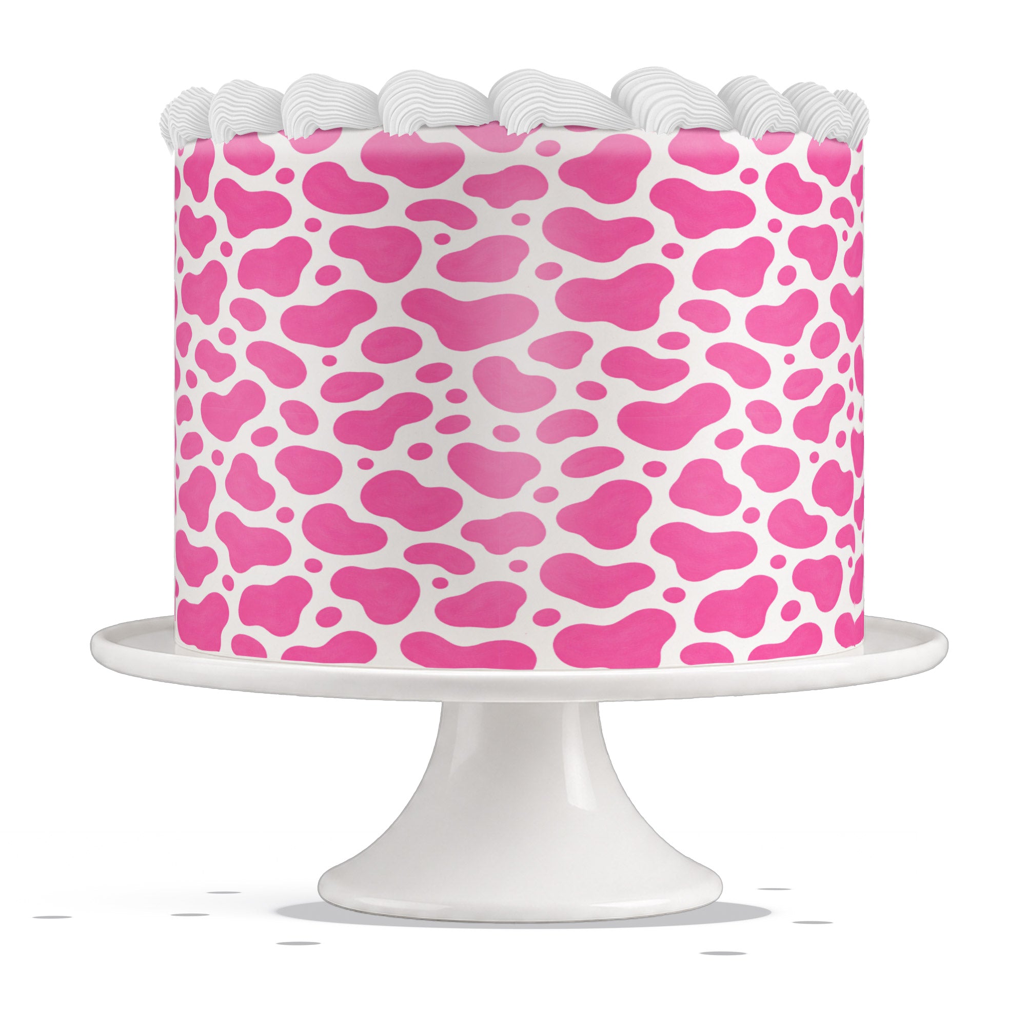 Pink Cow Print Edible Cake Wrap Strip – Icing Sheet Cake Side Dec - Edible Cake Topper | Icing Sheet | Birthday Cake Decoration