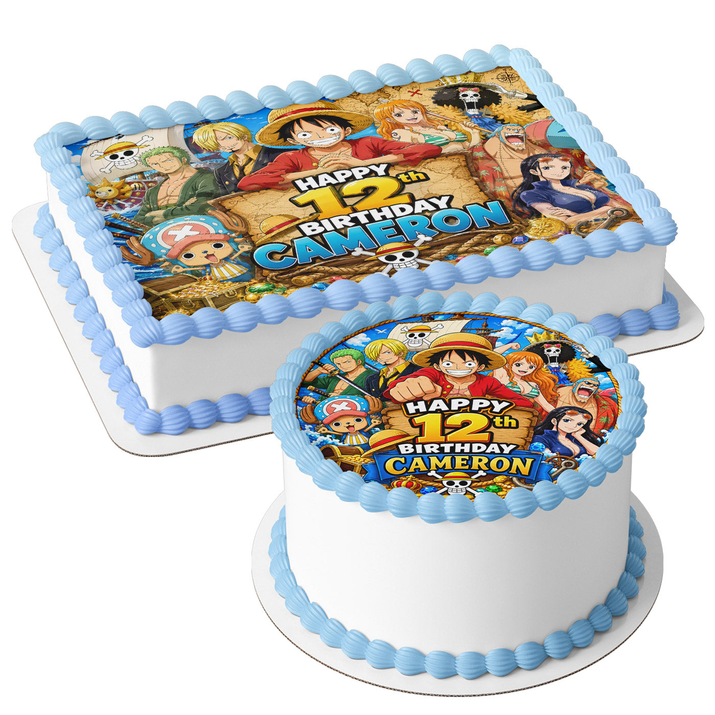 Pirates Anime Edible Cake Topper | Birthday Cake Decoration | Photo Cake Image