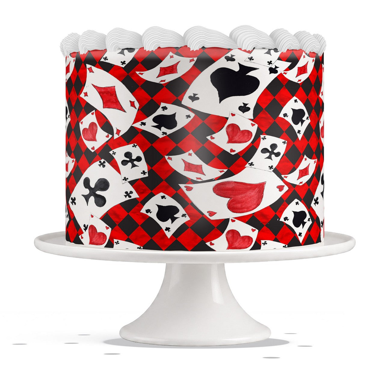 Playing Cards and Harlequin edible cake wrap strip icing sheet