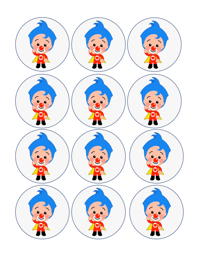 Plim Plim Edible Cupcake Toppers Icing Sheet or Wafer Paper