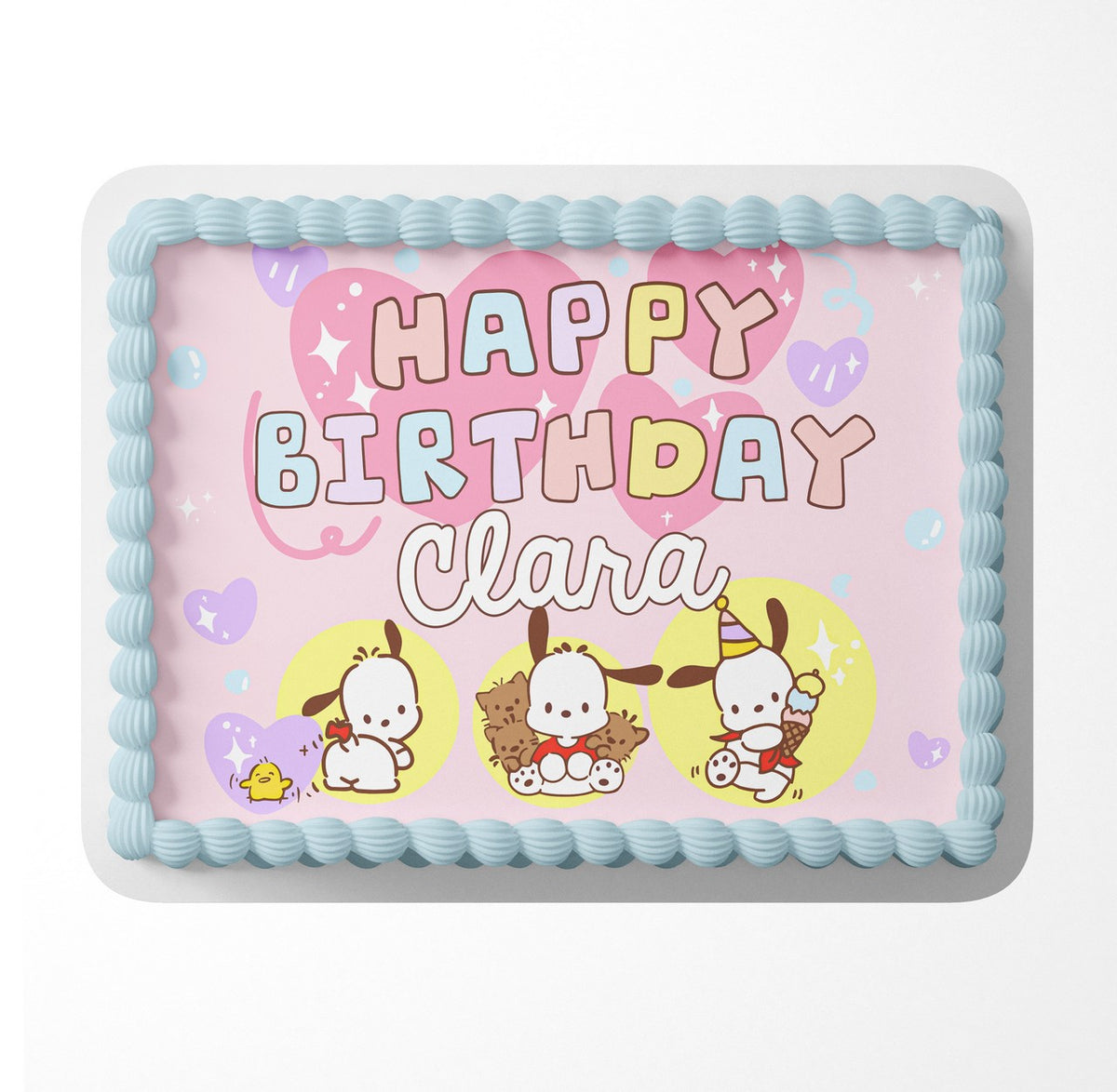 Cute White Puppy Kawaii Edible Cake Topper