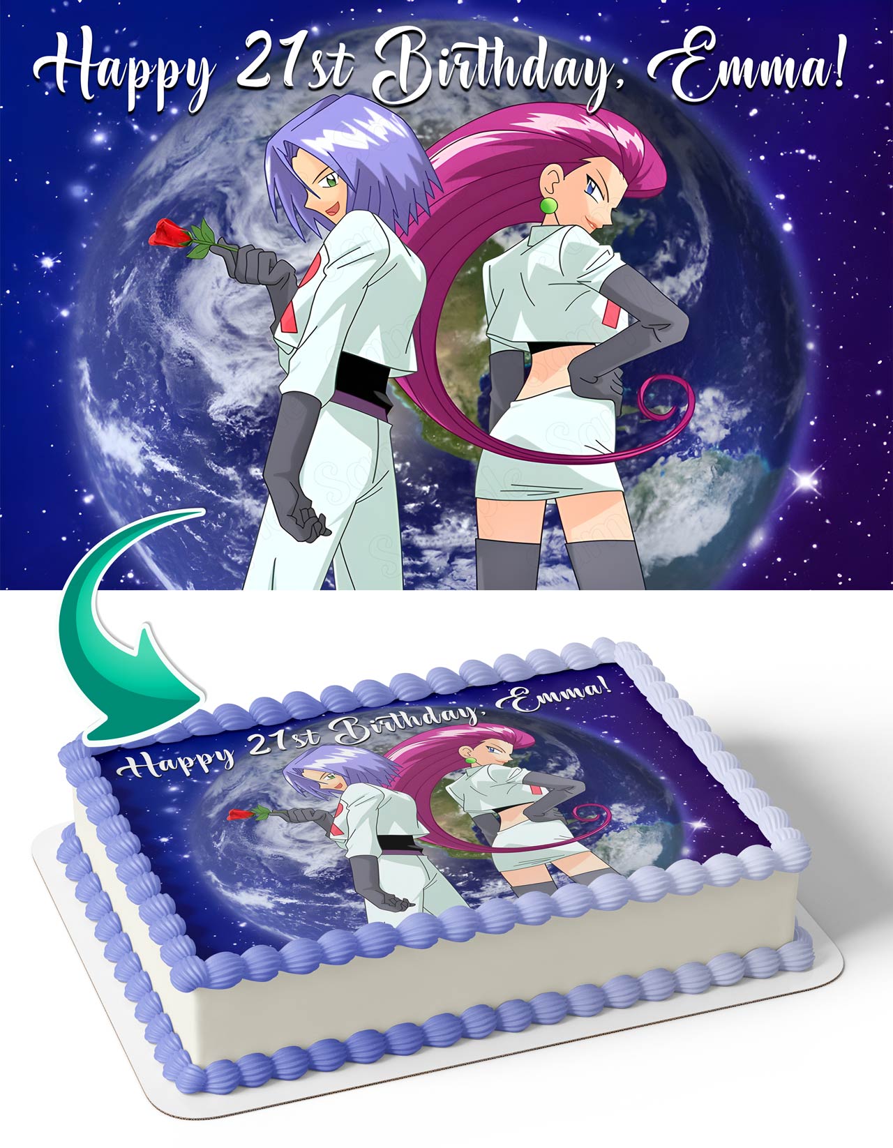 Pokekids Jessie and James Team Rocket Edible Cake Topper