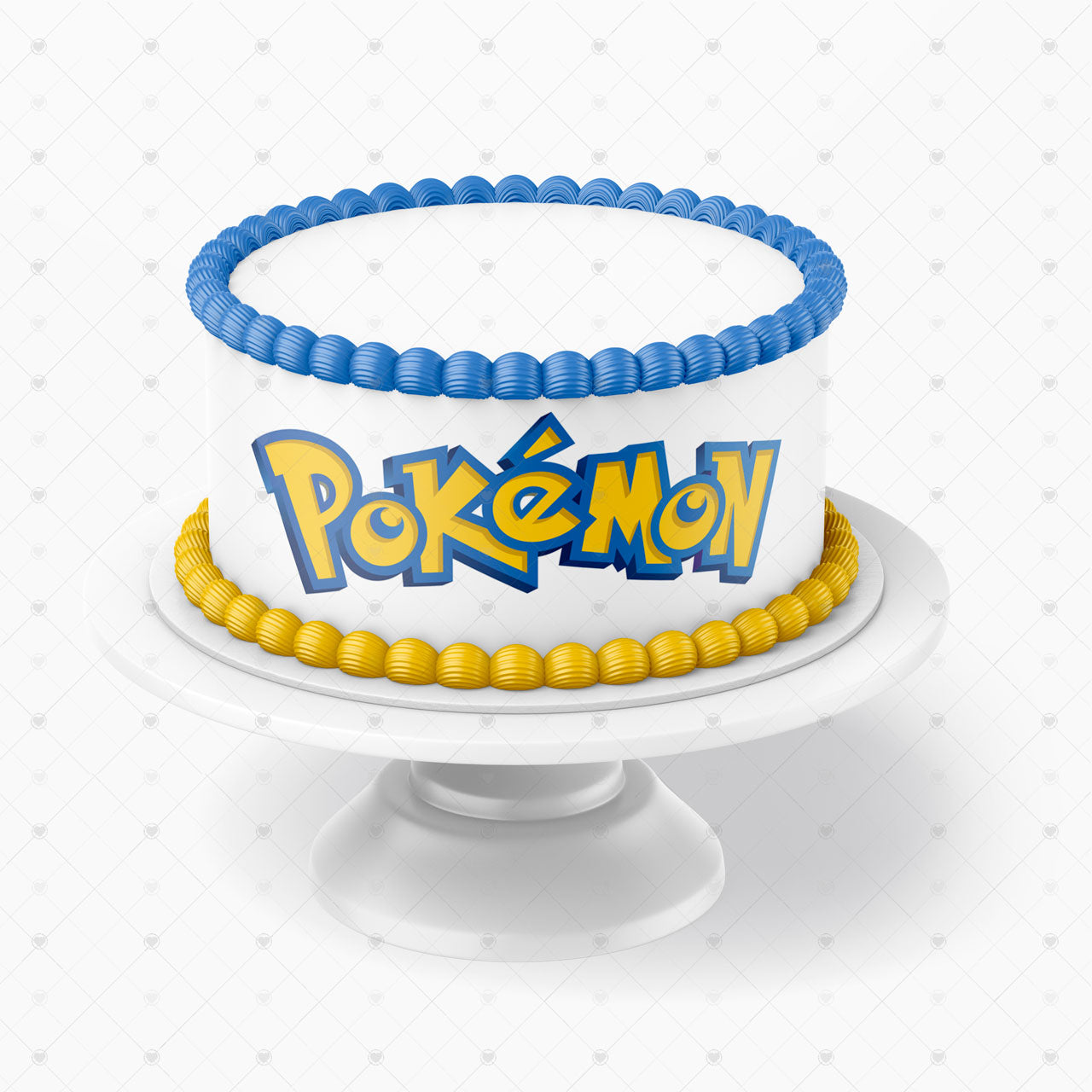 Pokekids Logo Tier Cake Round – Icing Sheet Birthday - Personalized Edible Cake Topper | Custom Icing Sheet | Birthday Cake Decoration