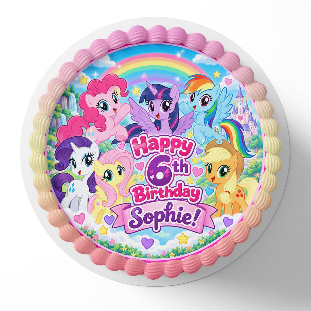 My Little Cute Pony Edible Cake Topper | Birthday Cake Decoration | Photo Cake Image