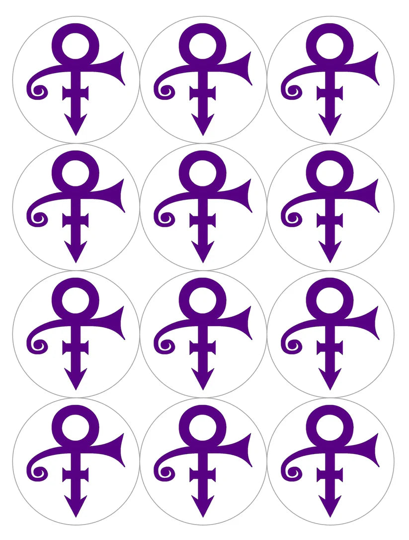Prince Love Symbol Edible Cupcake Toppers Icing Sheet or Wafer Paper
