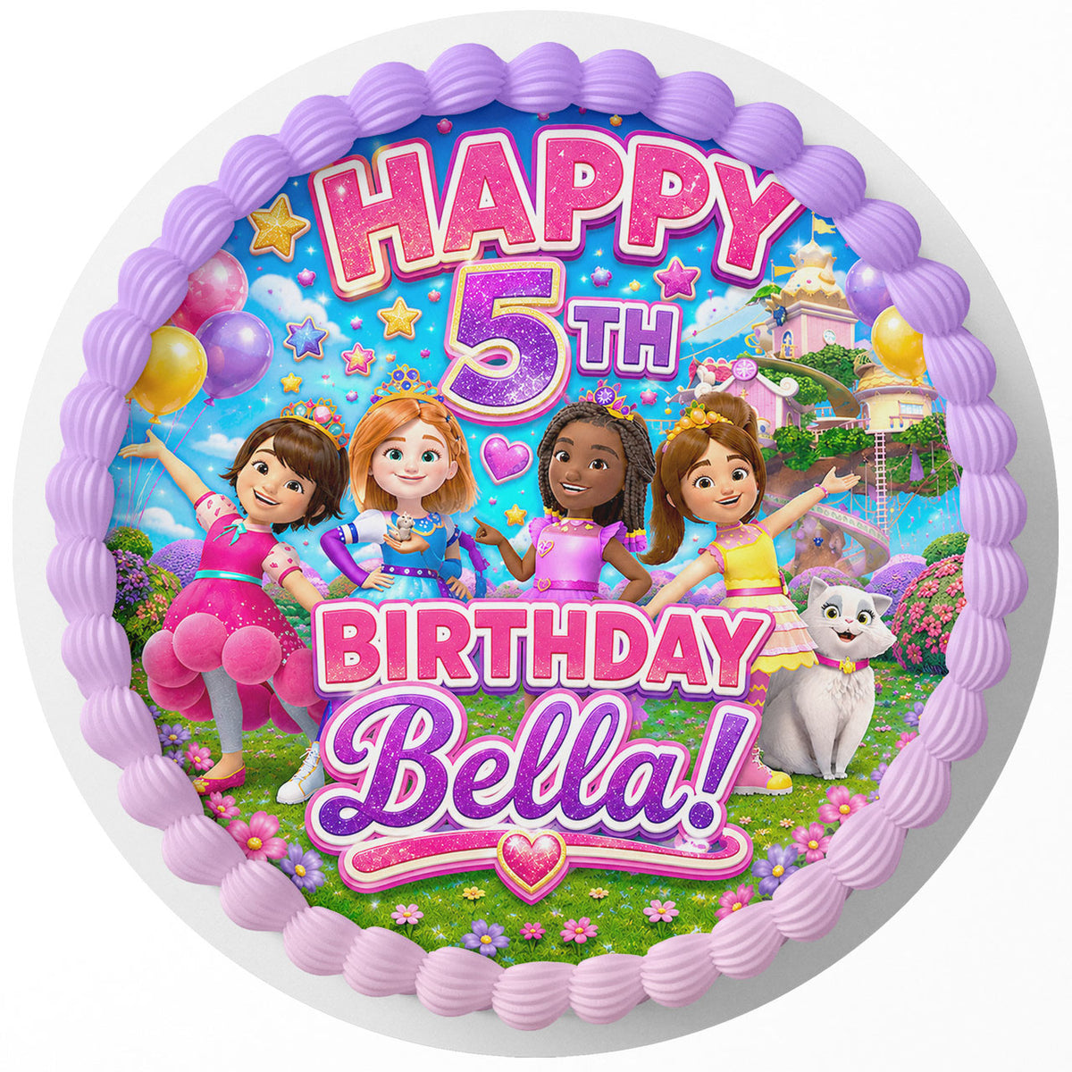 Princess Power Girls Inspired Custom Edible Cake Image Topper Decoration Icing Sheet