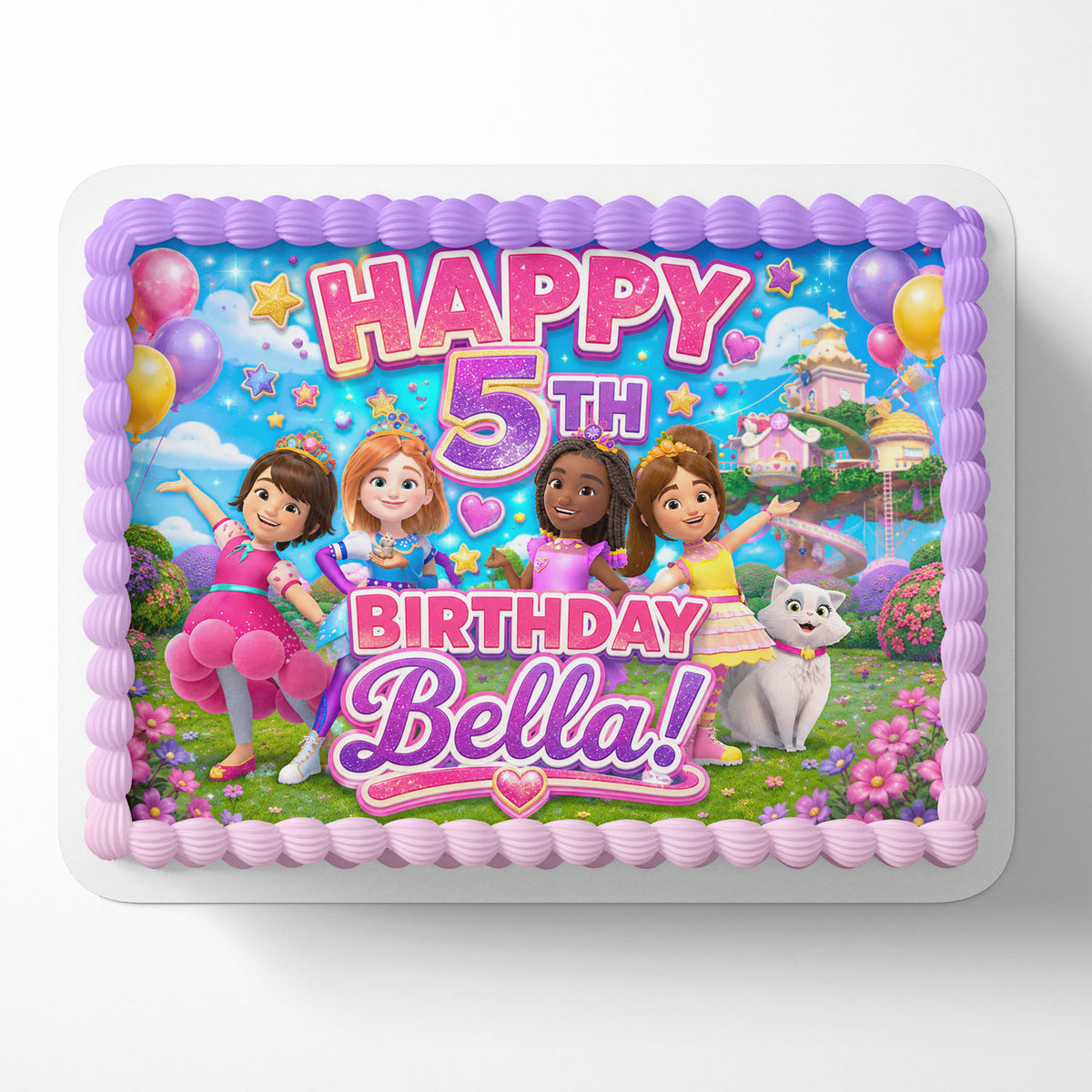 Princess Power Girls Inspired Custom Edible Cake Image Topper Decoration Icing Sheet