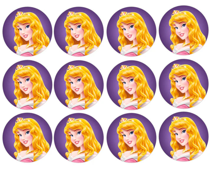 Princess Aurora Sleeping Beauty Edible Cupcake Toppers Icing Sheet or Wafer Paper