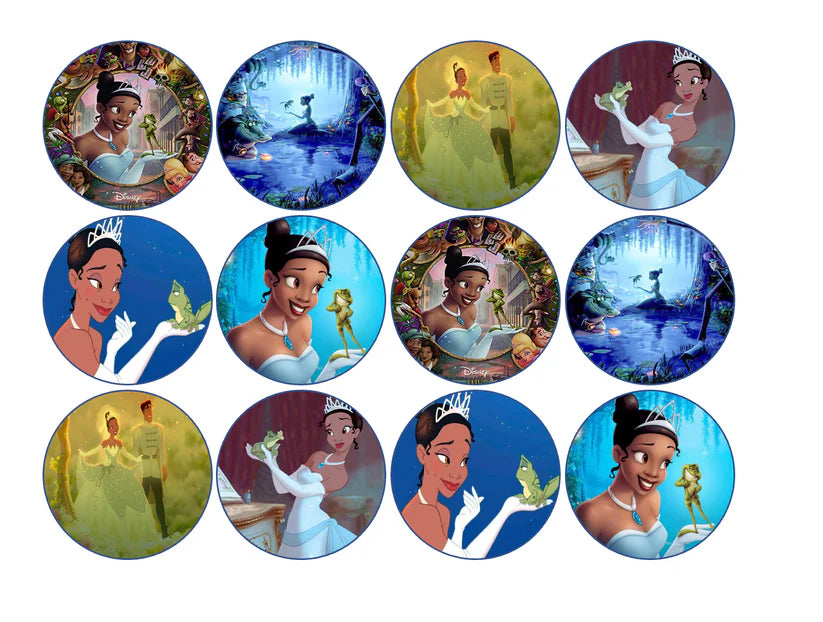 Princess Tiana and the Frog Mix Edible Cupcake Toppers Icing Sheet or Wafer Paper