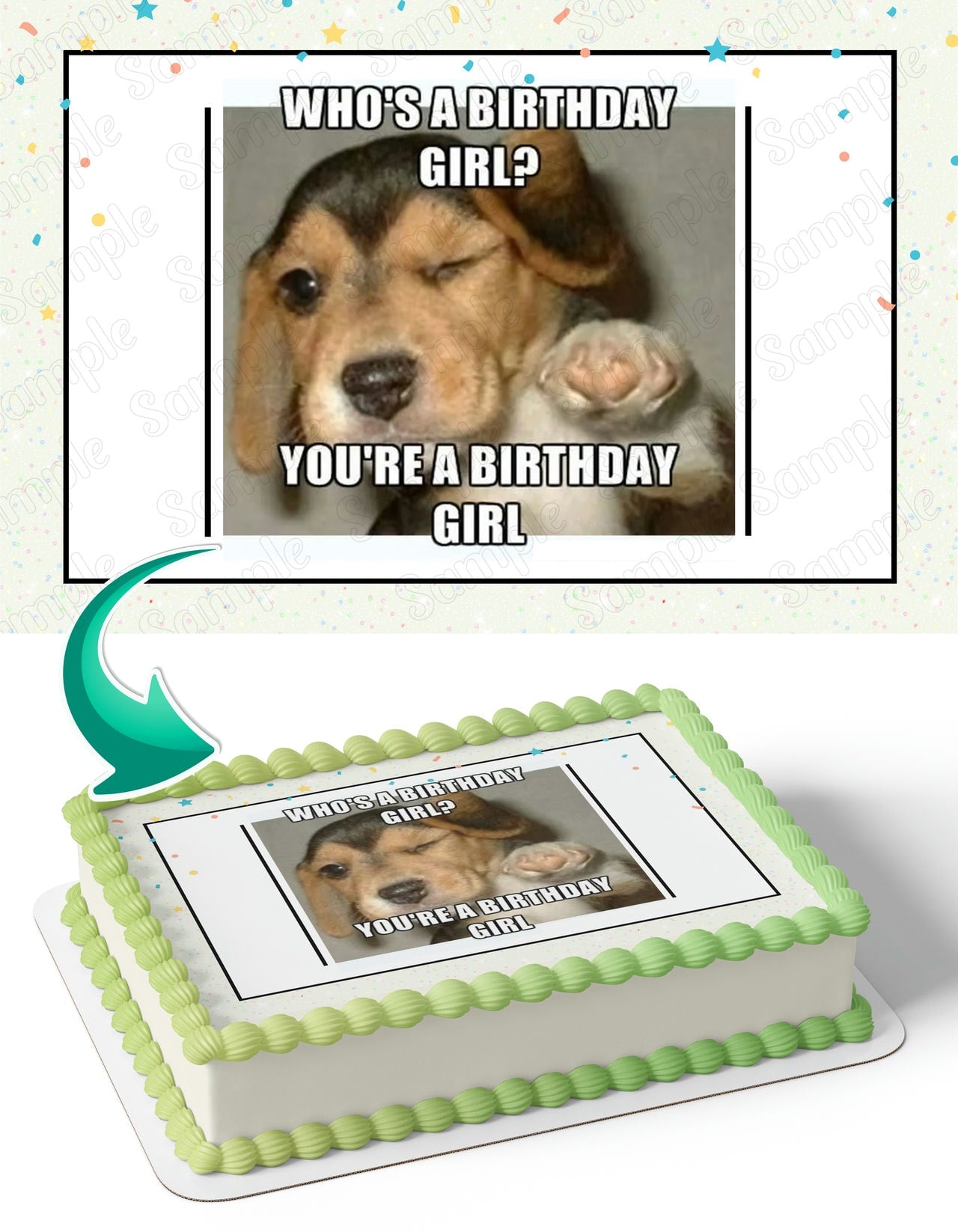 Puppy Dog Meme Edible Cake Topper