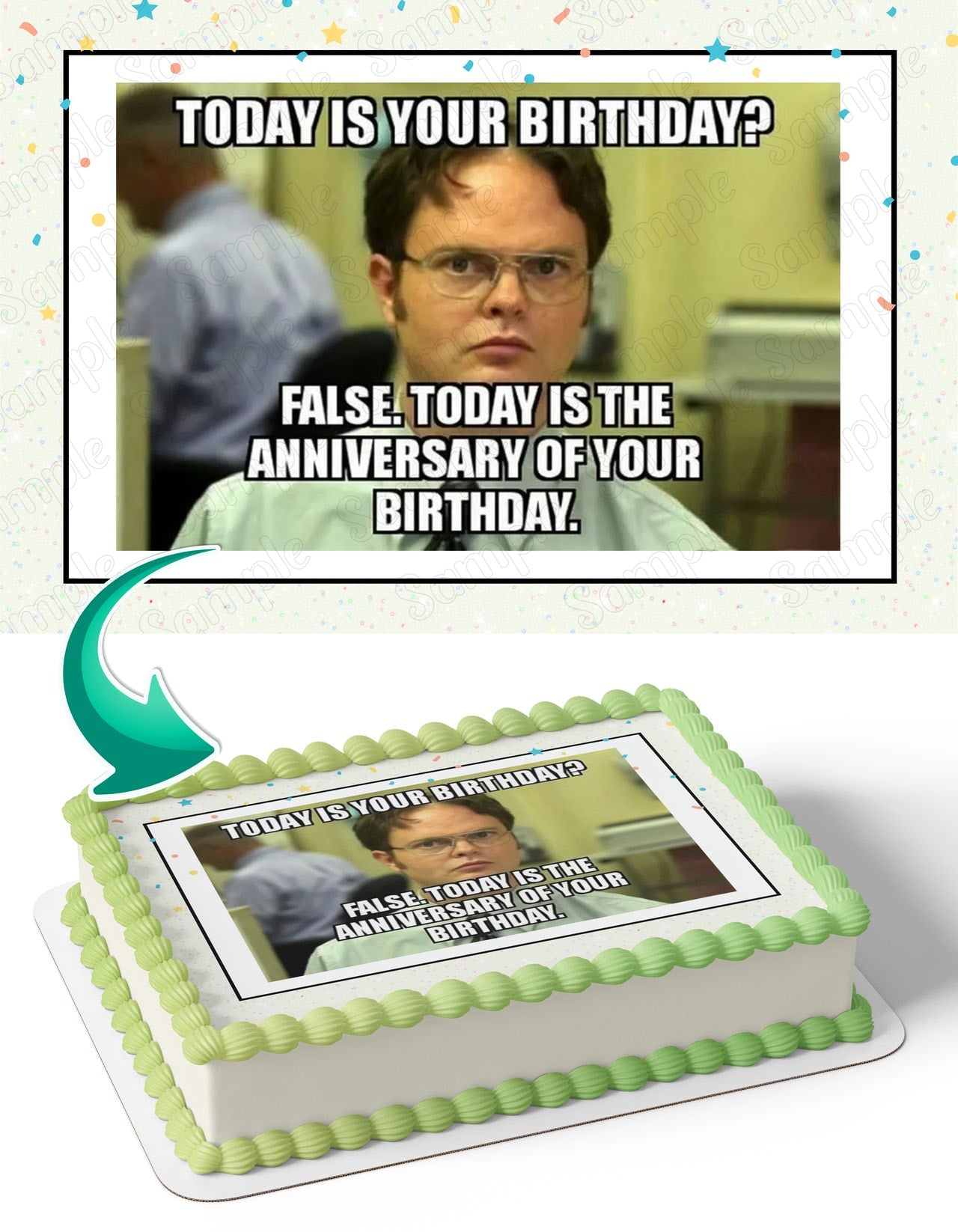 Rainn Wilson The Office Meme Edible Cake Topper