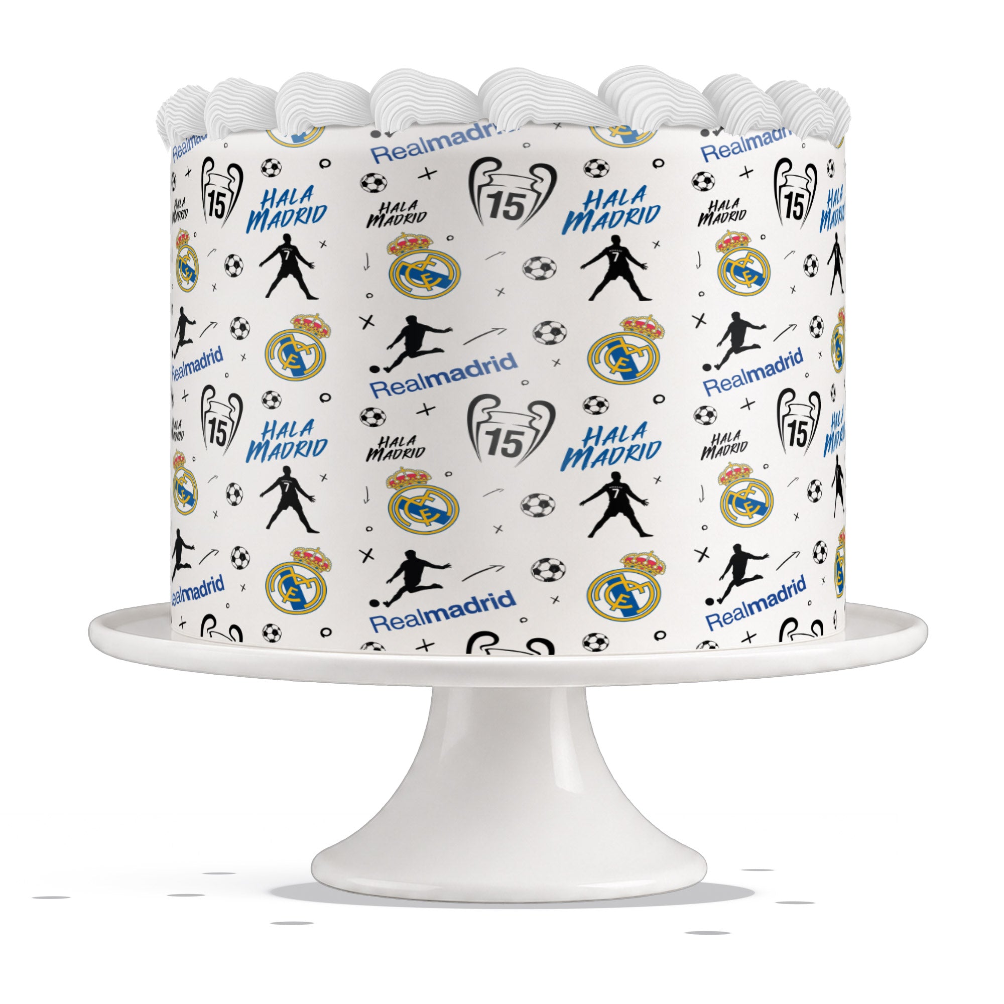 Real Madrid Hala Madrid Edible Cake Wrap Strip – Icing Sheet Cake - Edible Cake Topper | Icing Sheet | Birthday Cake Decoration