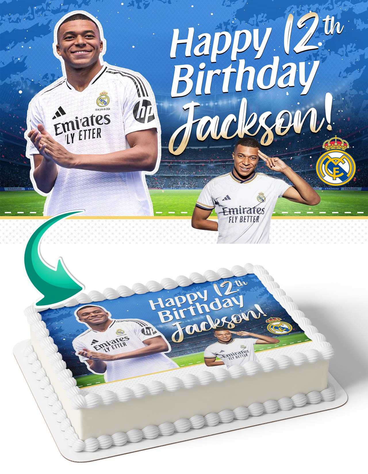 Real Madrid Kylian Mbappe Edible Cake Topper