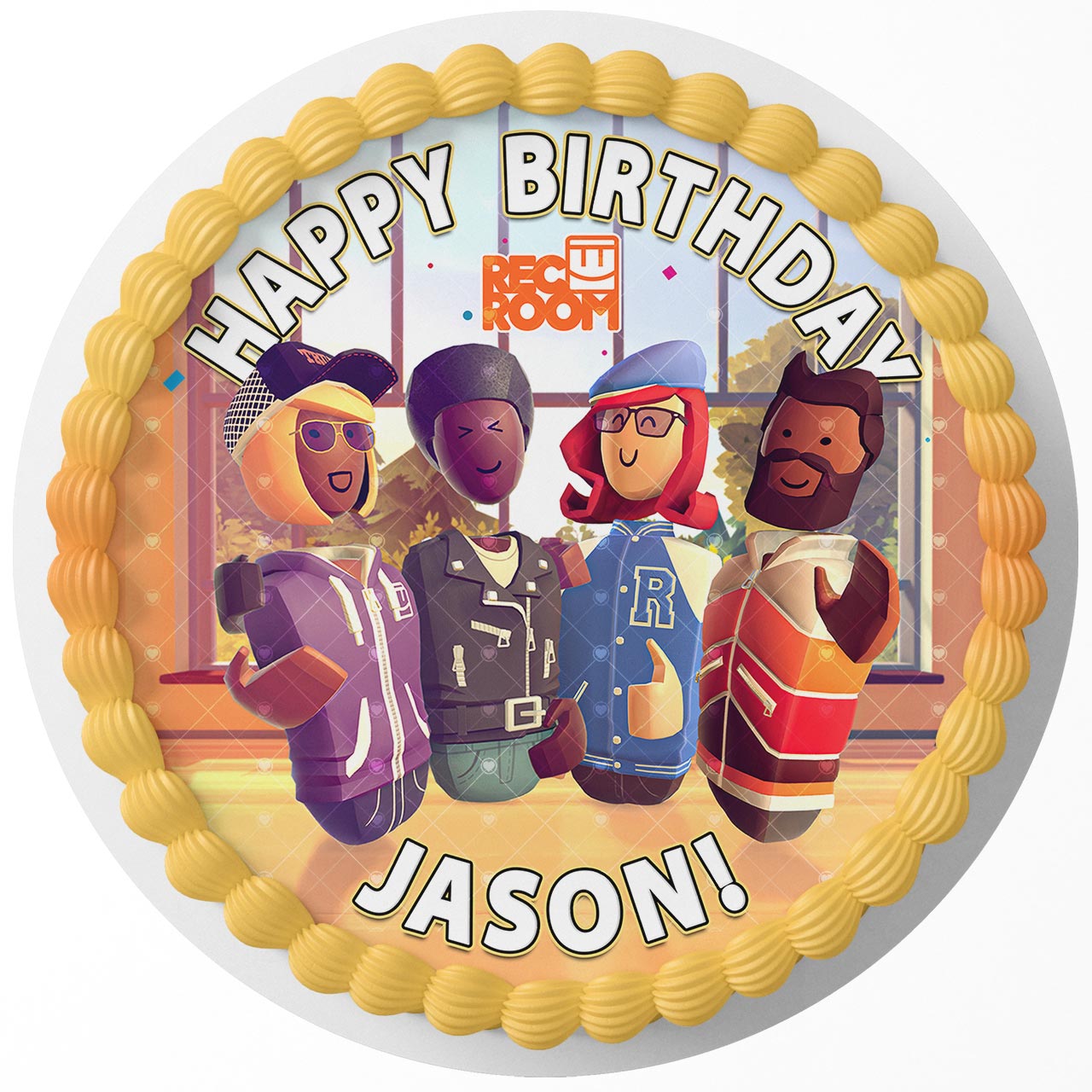 Rec Room Meta Quest Game Round – Icing Sheet Birthday - Personalized Edible Cake Topper | Custom Icing Sheet | Birthday Cake Decoration