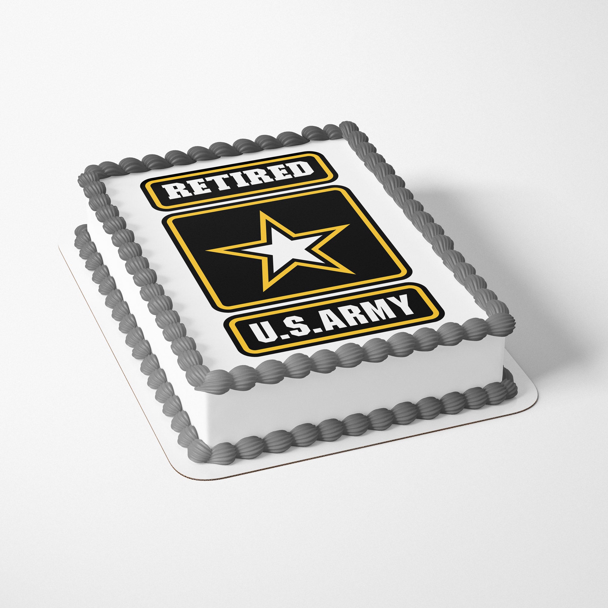 Retired US Army Military – Icing Sheet - Personalized Edible Cake Topper | Custom Icing Sheet | Birthday Cake Decoration | Photo Cake Image