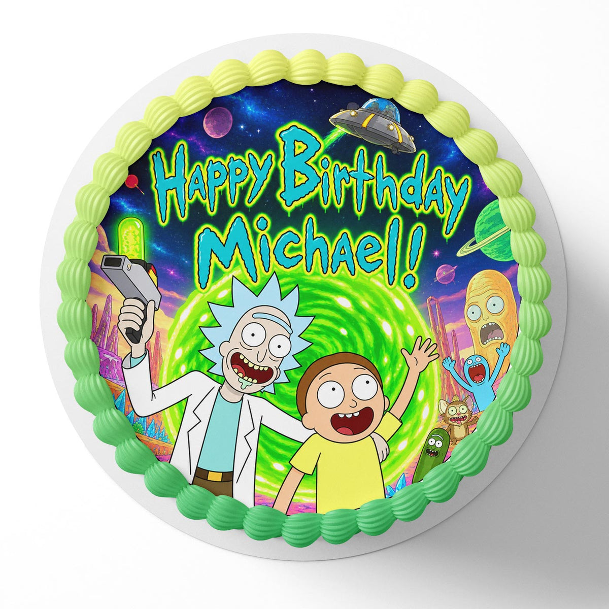 Ricky Morti Edible Cake Topper | Birthday Cake Decoration | Photo Cake Image