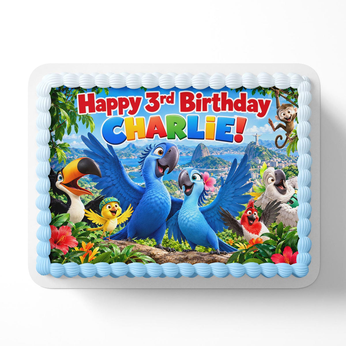 Rio Birds Kids Edible Cake Topper | Birthday Cake Decoration | Photo Cake Image | Custom Edible Cake Topper