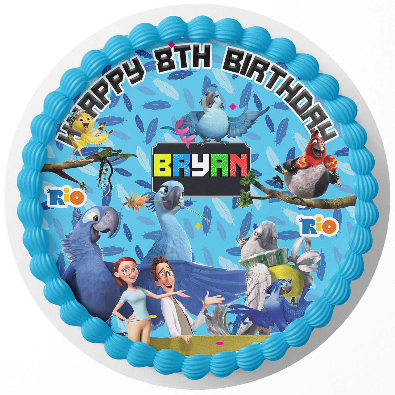 Rio Movie Birds Kids Round – Icing Sheet Birthday - Personalized Edible Cake Topper | Custom Icing Sheet | Birthday Cake Decoration