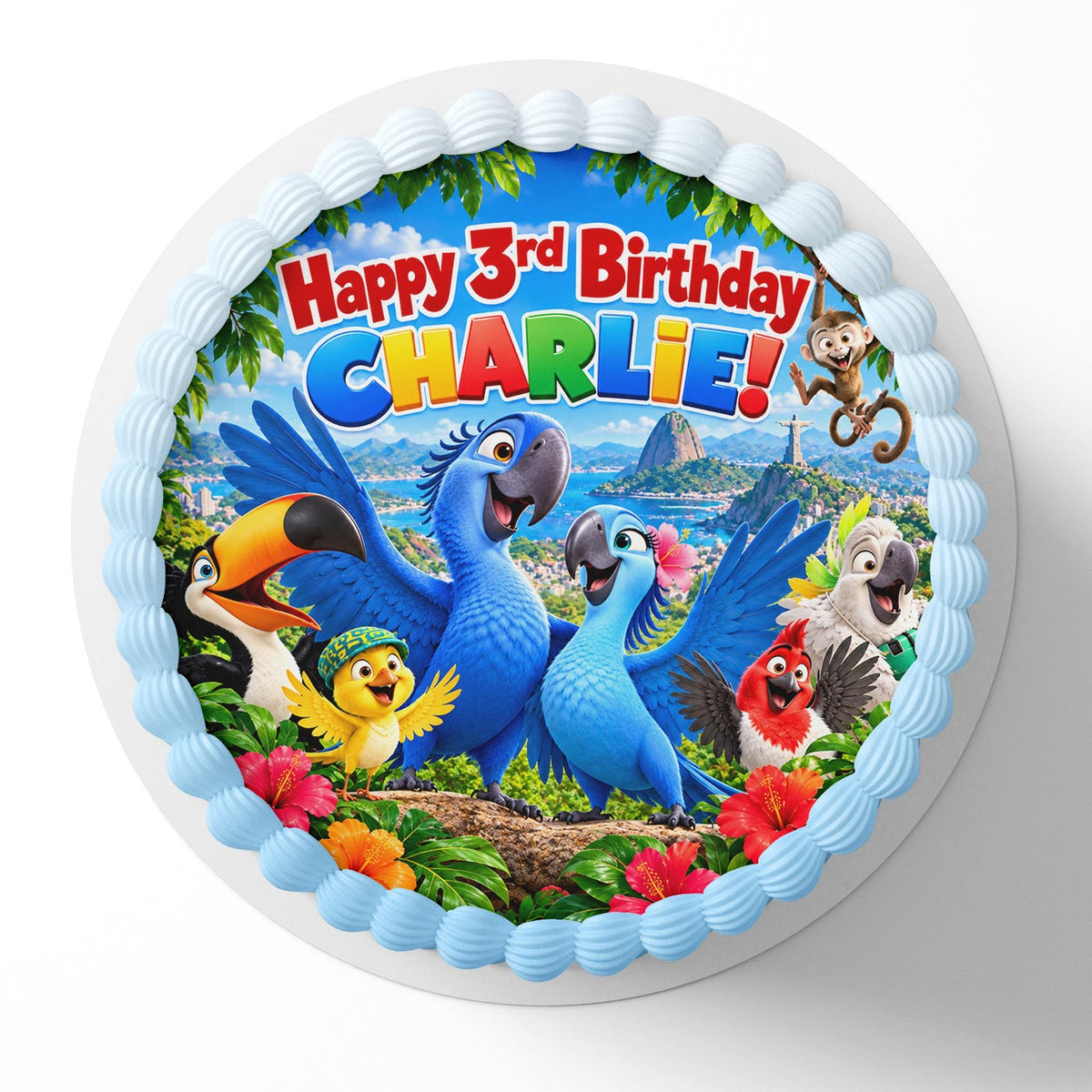 Rio Birds Kids Edible Cake Topper | Birthday Cake Decoration | Photo Cake Image | Custom Edible Cake Topper
