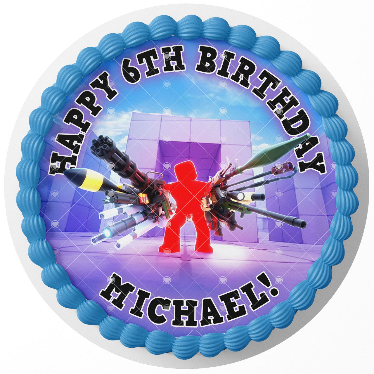 Roblox Rivals Round – Icing Sheet Birthday - Personalized Edible Cake Topper | Custom Icing Sheet | Birthday Cake Decoration | Photo Cake Image
