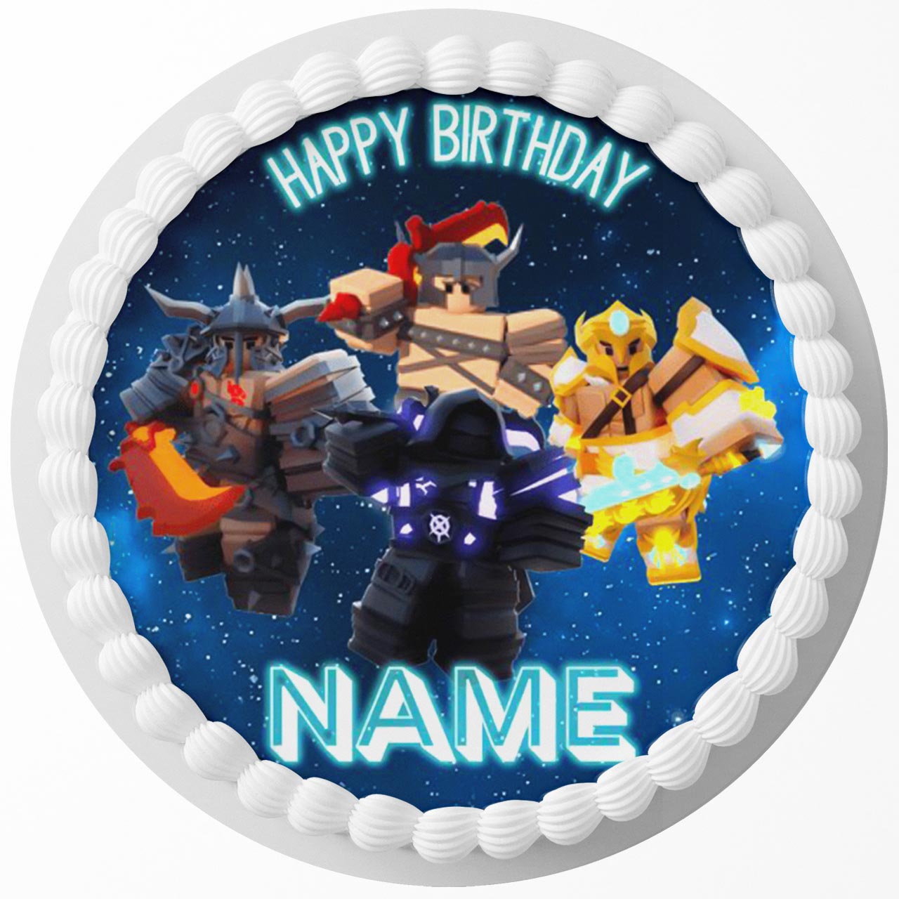 Roblox Bedwars Round – Icing Sheet Birthday - Personalized Edible Cake Topper | Custom Icing Sheet | Birthday Cake Decoration | Photo Cake Image
