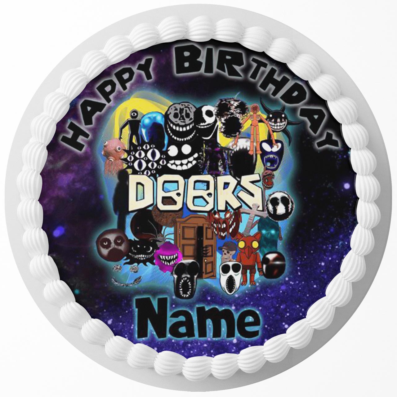 Roblox Doors R B Round – Icing Sheet Birthday - Personalized Edible Cake Topper | Custom Icing Sheet | Birthday Cake Decoration | Photo Cake Image