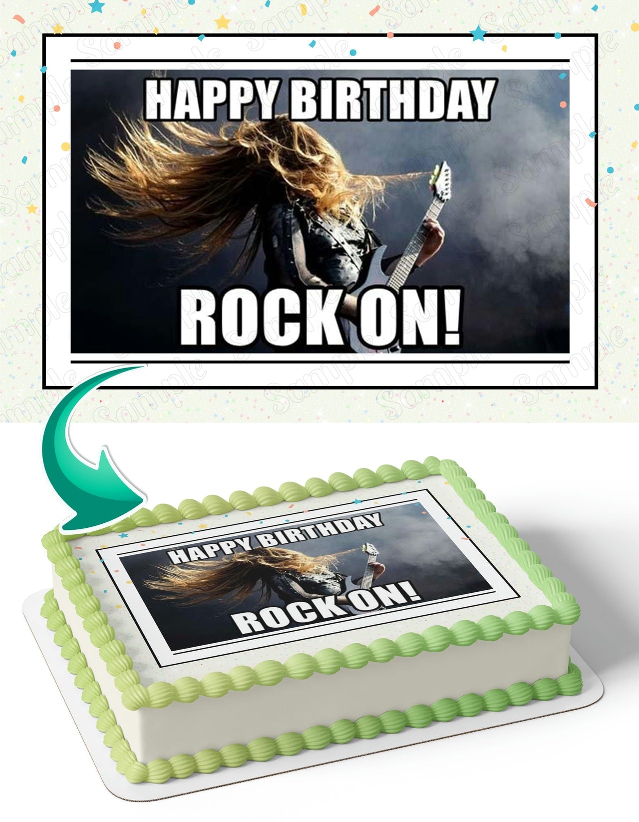Rock On Meme Edible Cake Topper