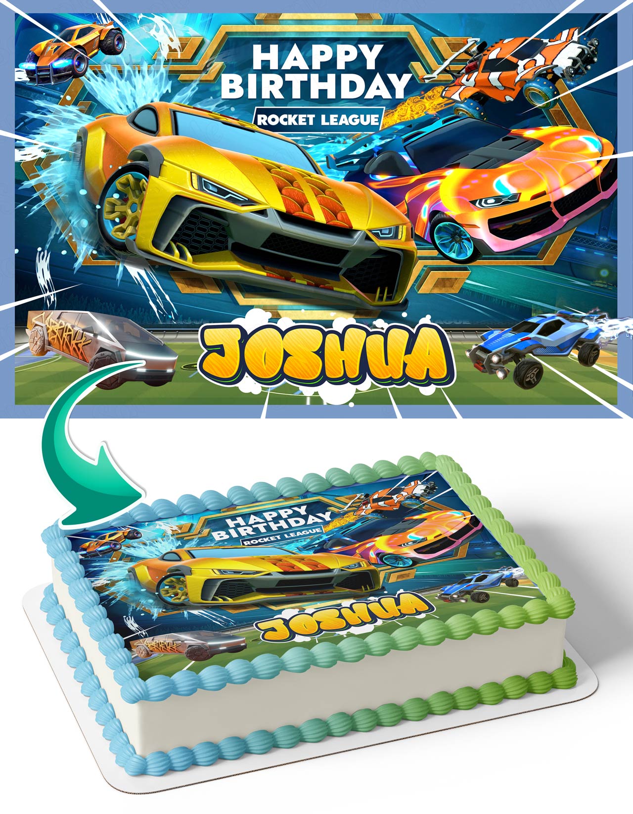 Rocket League Season Themed Edible Cake Topper