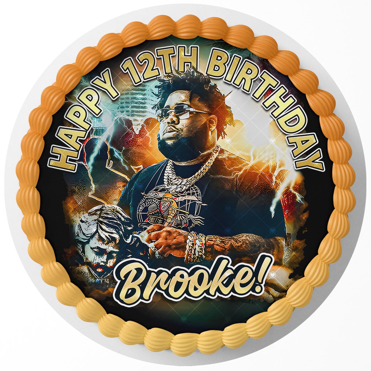 Rod Wave Rapper Round – Icing Sheet Birthday - Personalized Edible Cake Topper | Custom Icing Sheet | Birthday Cake Decoration | Photo Cake Image