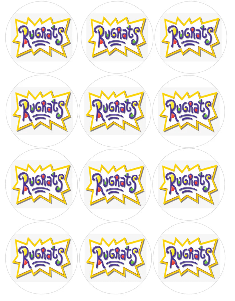 Rugrats Logo Edible Cupcake Toppers Icing Sheet or Wafer Paper