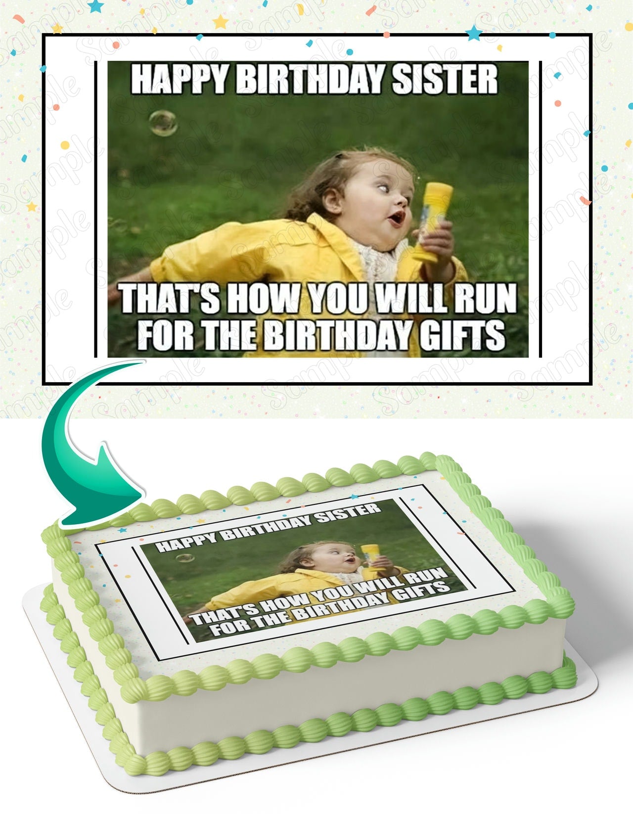 Running Kid Meme Edible Cake Topper