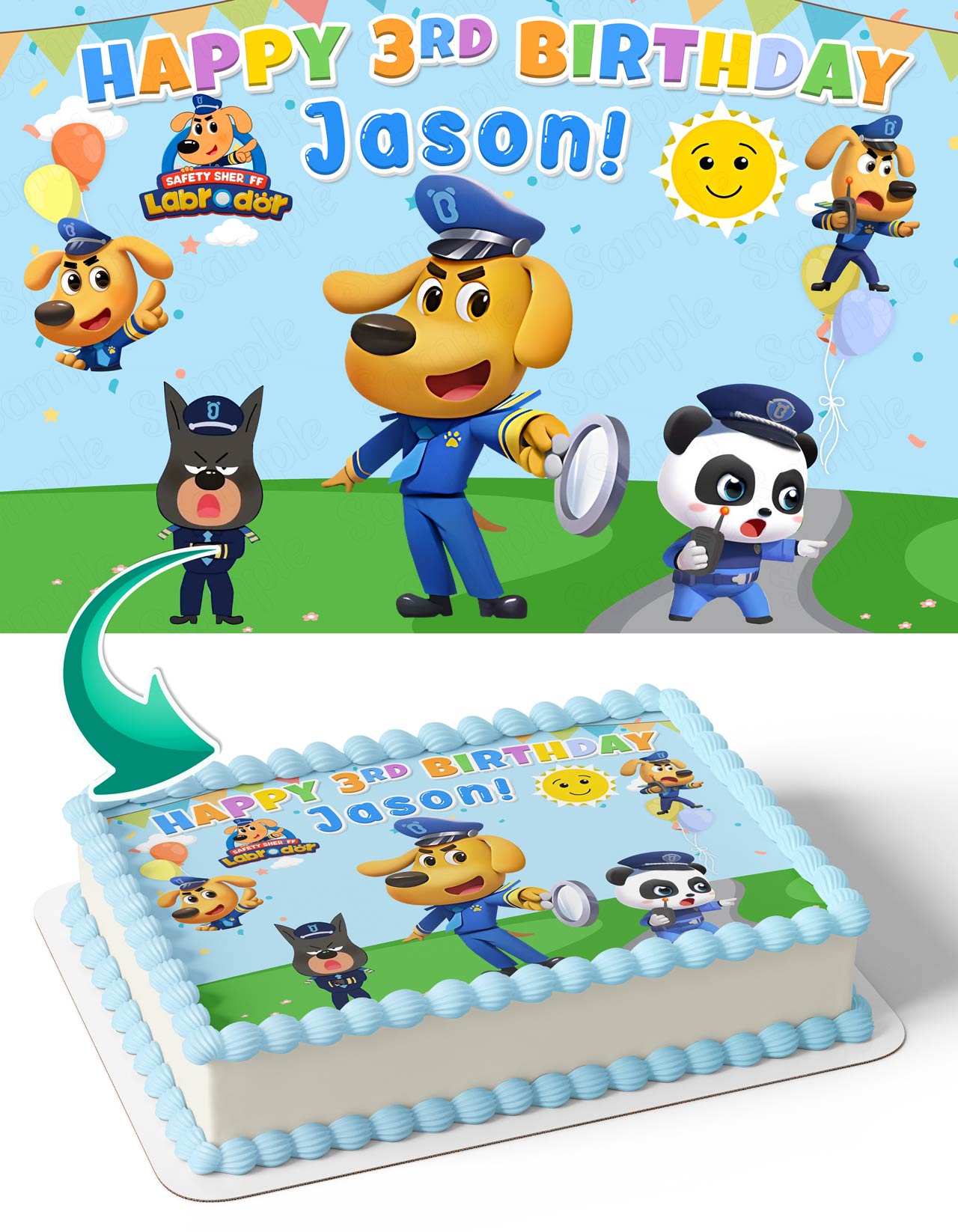 Safety Sheriff Labrador Edible Cake Topper