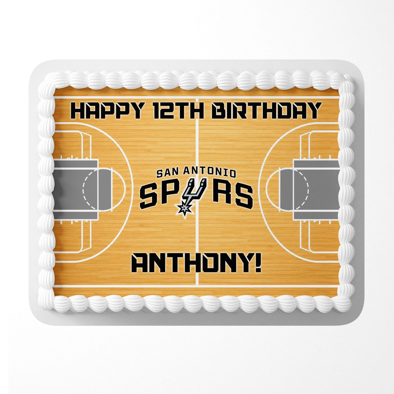 San Antonio Spurs Basketball Edible Cake Image - Edible Cake Topper Birthday Cake Decoration