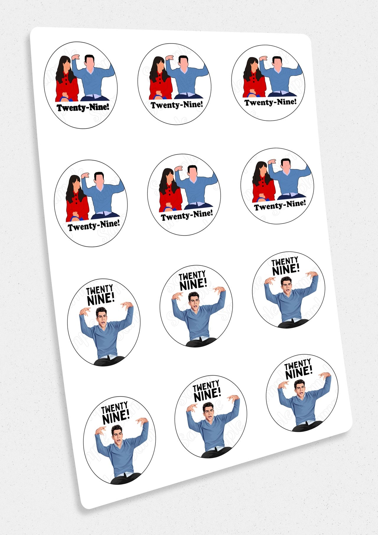 Schmidt Twenty Nine New Girl 29 Meme Edible Cupcake Toppers – Rou - Edible Cake Topper | Icing Sheet | Birthday Cake Decoration