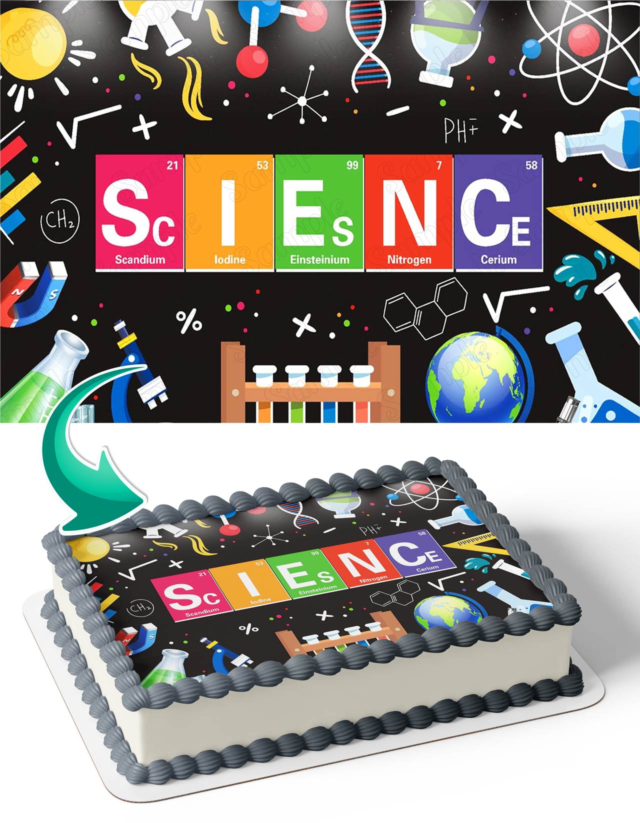 Science Sciencist Laboratory Edible Cake Topper