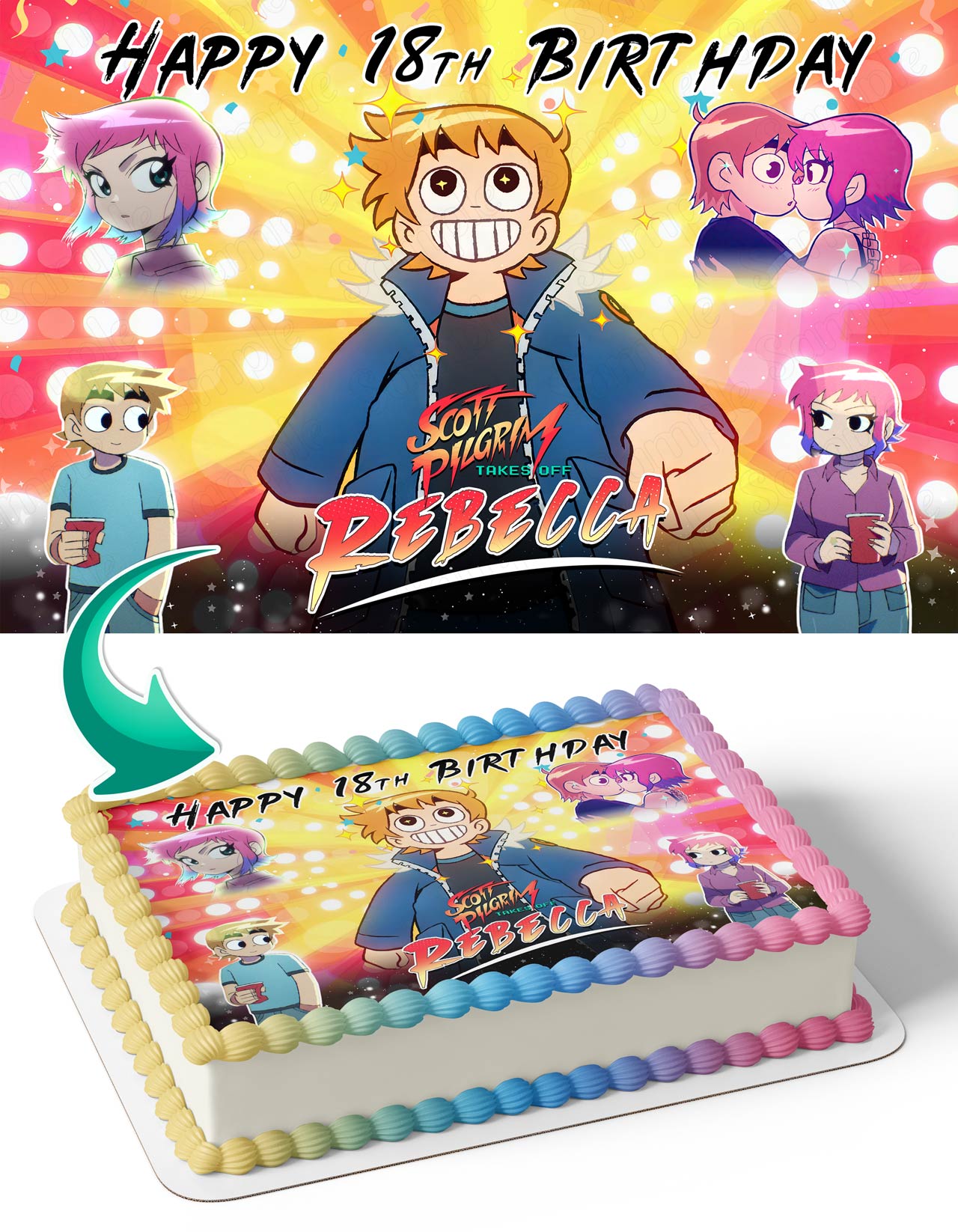 Scott Pilgrim Ramona Takes Off Netvideo Edible Cake Topper