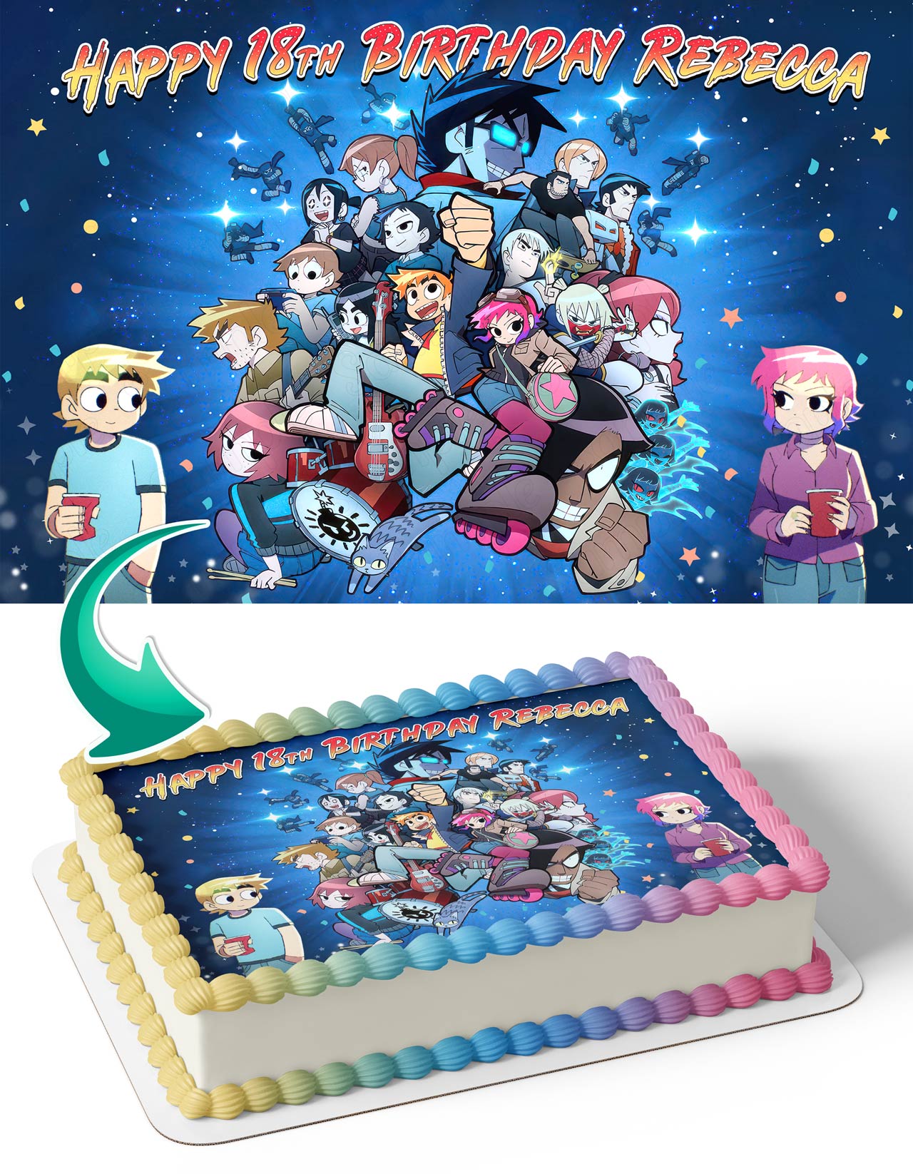 Scott Pilgrim Takes Off Netvideo Edible Cake Topper