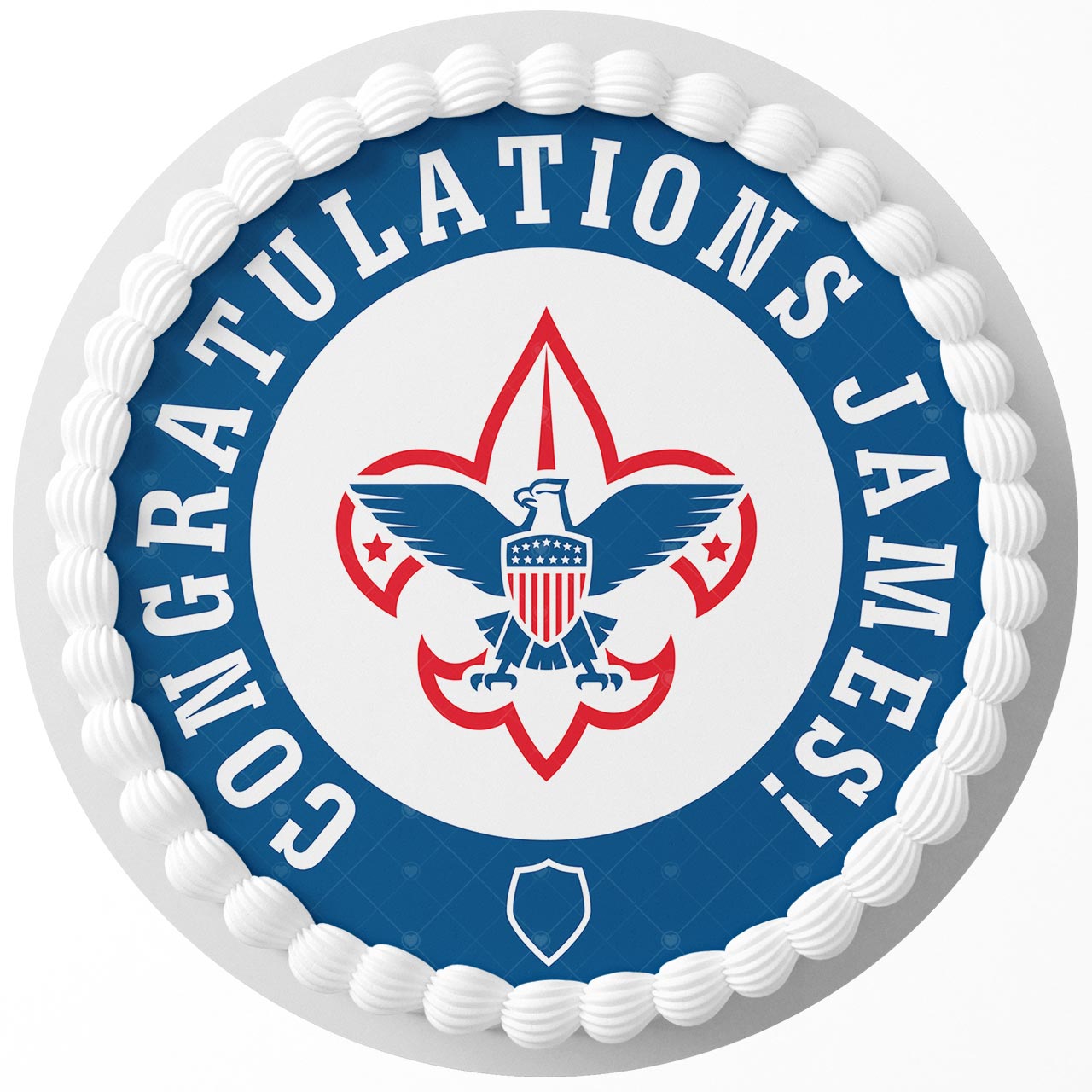 Scouting American BSB Round – Icing Sheet Birthday - Personalized Edible Cake Topper | Custom Icing Sheet | Birthday Cake Decoration