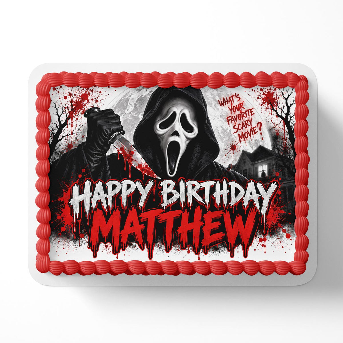 Scream Horror Edible Cake Topper | Birthday Cake Decoration | Photo Cake Image | Custom Edible Cake Topper