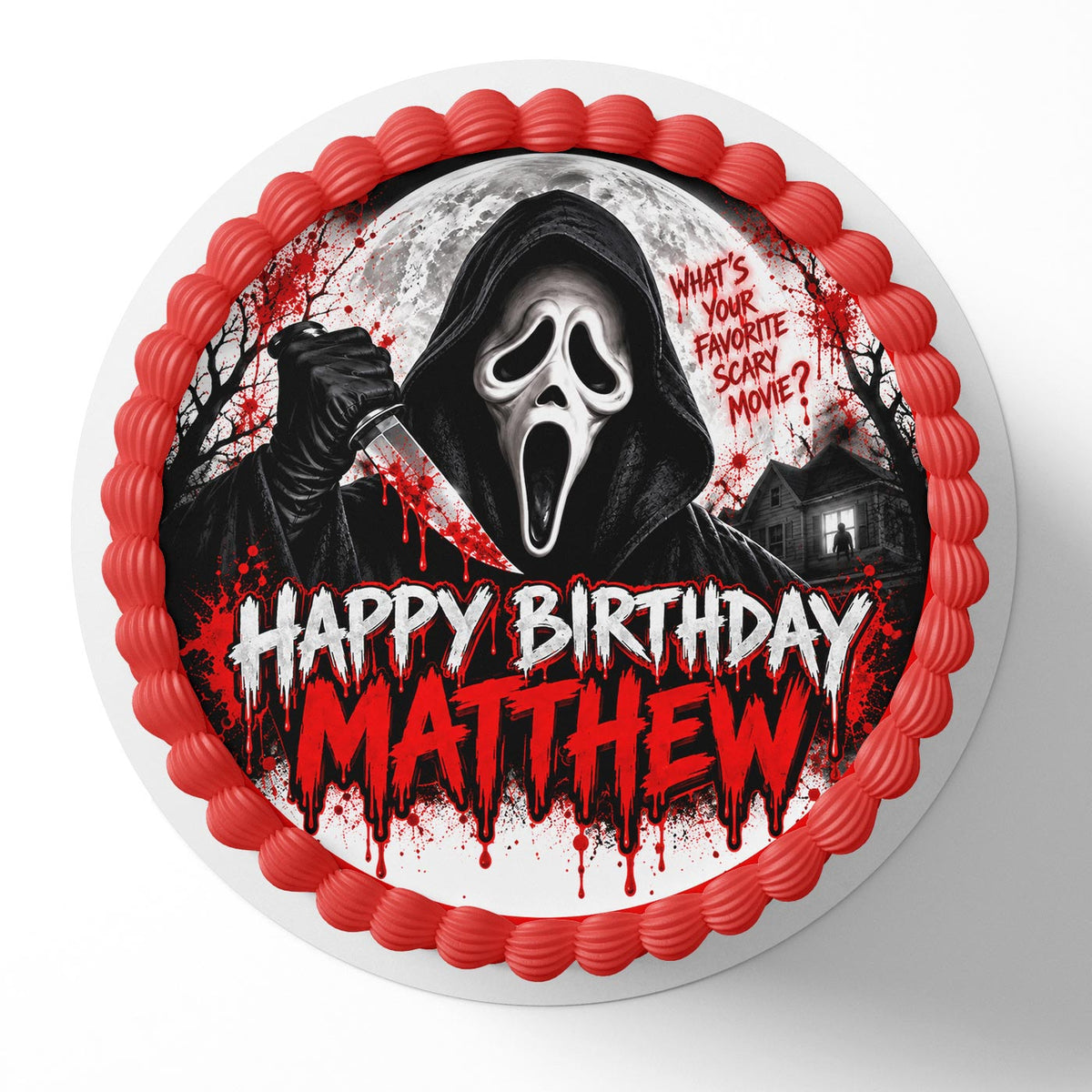 Scream Horror Edible Cake Topper | Birthday Cake Decoration | Photo Cake Image | Custom Edible Cake Topper