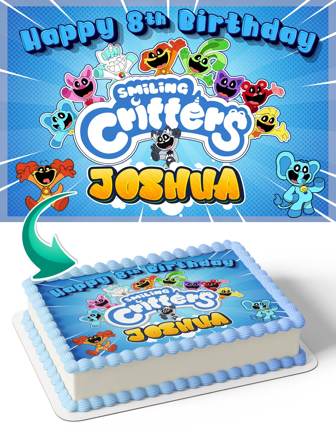 Smiling Critters Kids Edible Cake Topper