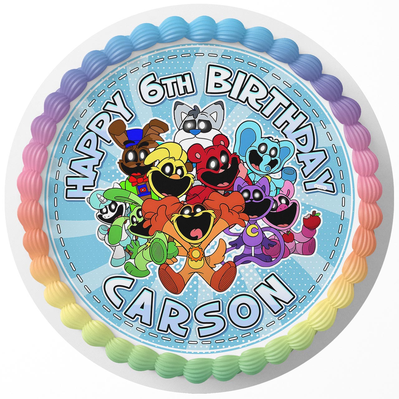 Smiling Critters Kids Round – Icing Sheet Birthday - Personalized Edible Cake Topper | Custom Icing Sheet | Birthday Cake Decoration
