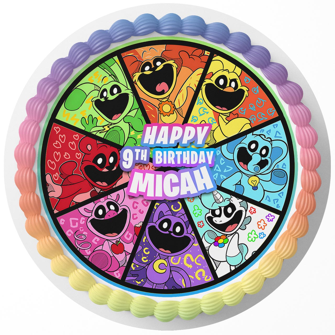 Smiling Critters Round – Icing Sheet Birthday - Personalized Edible Cake Topper | Custom Icing Sheet | Birthday Cake Decoration | Photo Cake Image