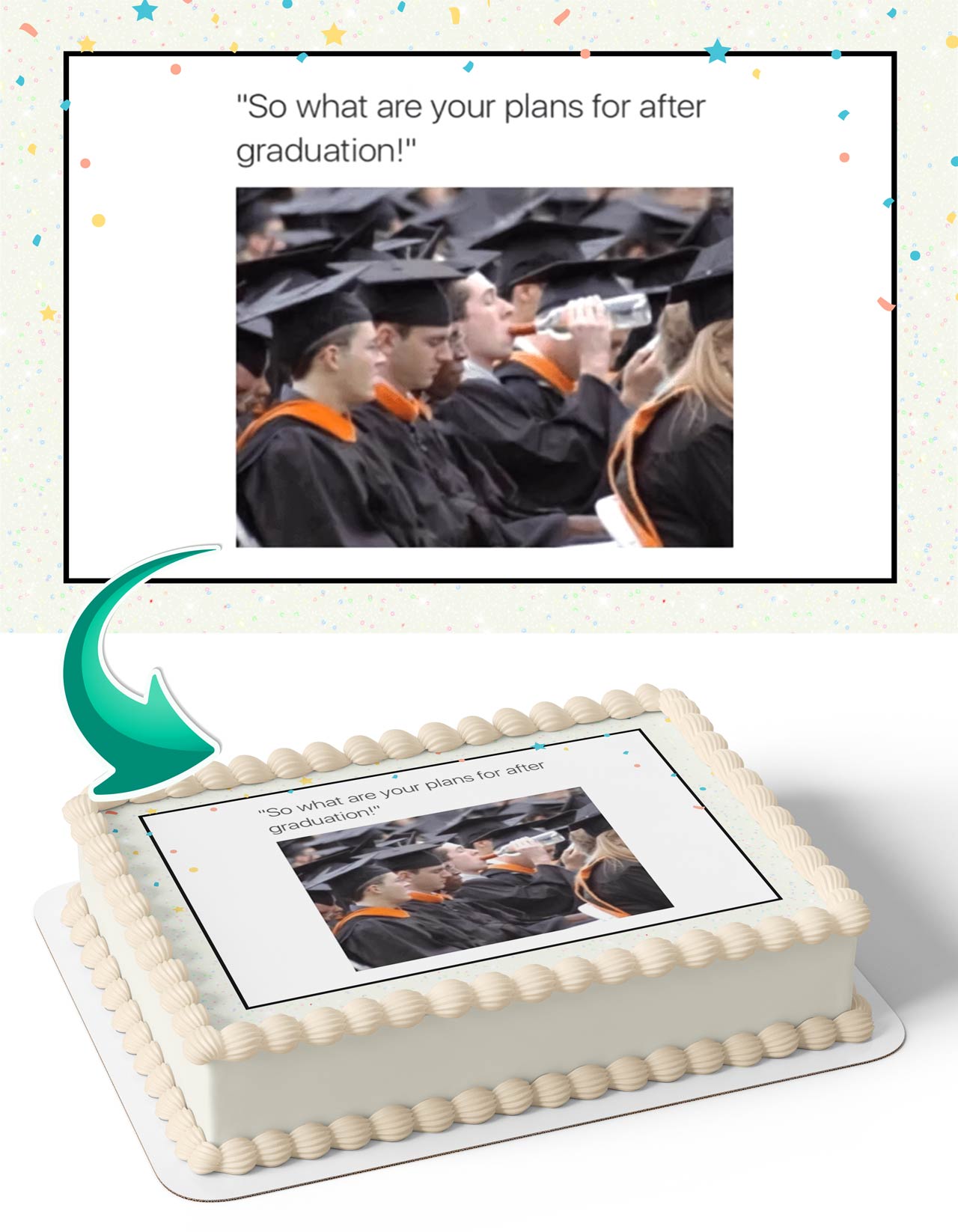 So What Congratulations Graduates Graduation You Did It Meme Edible Cake Topper