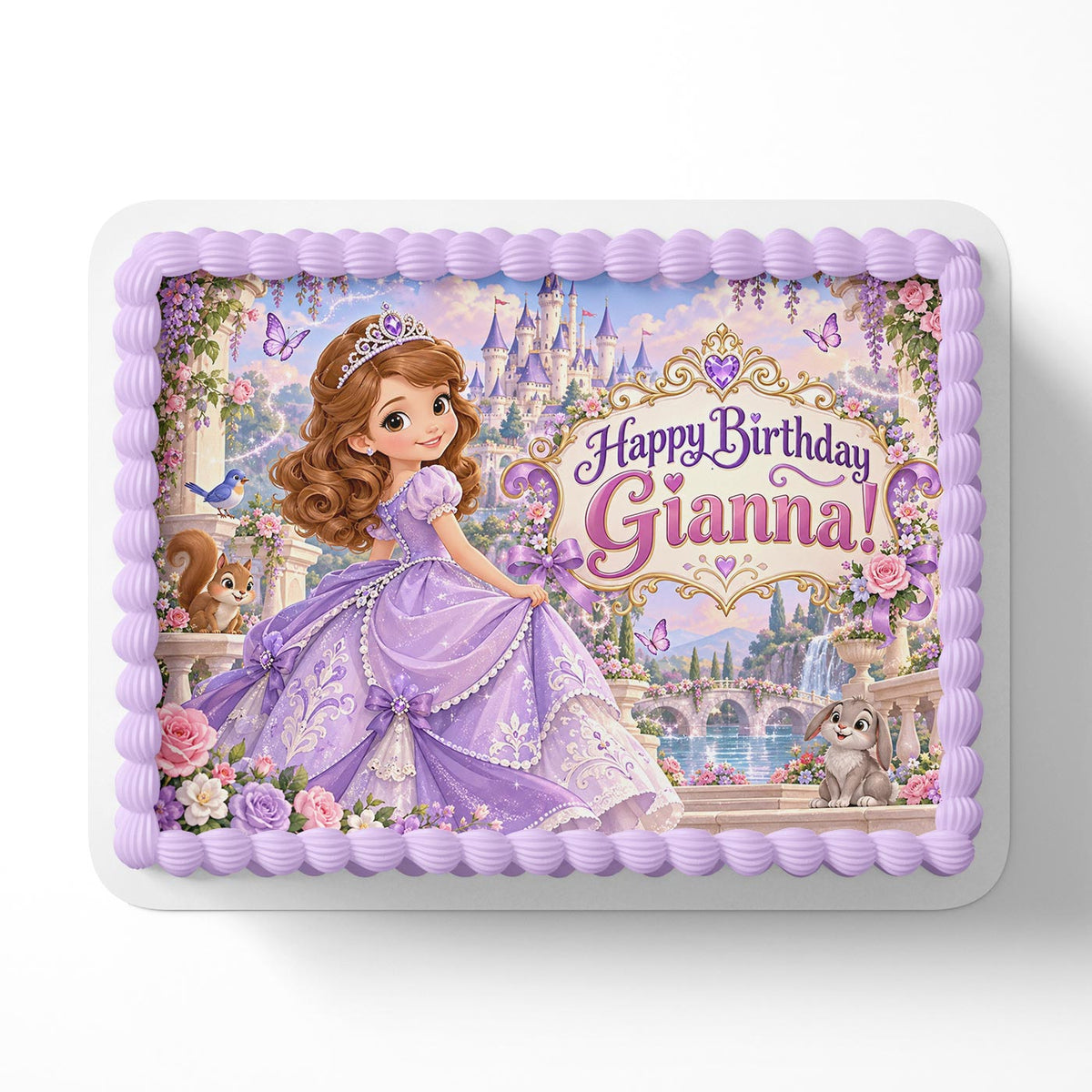 Princess Sofia Edible Cake Topper | Birthday Cake Decoration | Photo Cake Image | Custom Edible Cake Topper