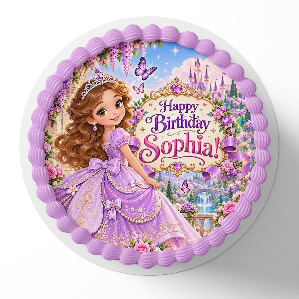 Princess Sofia Edible Cake Topper | Birthday Cake Decoration | Photo Cake Image | Custom Edible Cake Topper