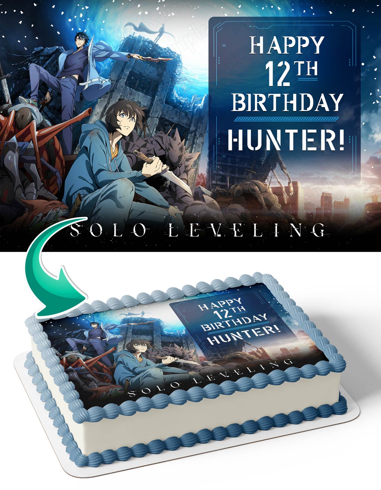 Solo Leveling Sung Jinwoo Only I Level Up Anime Edible Cake Topper